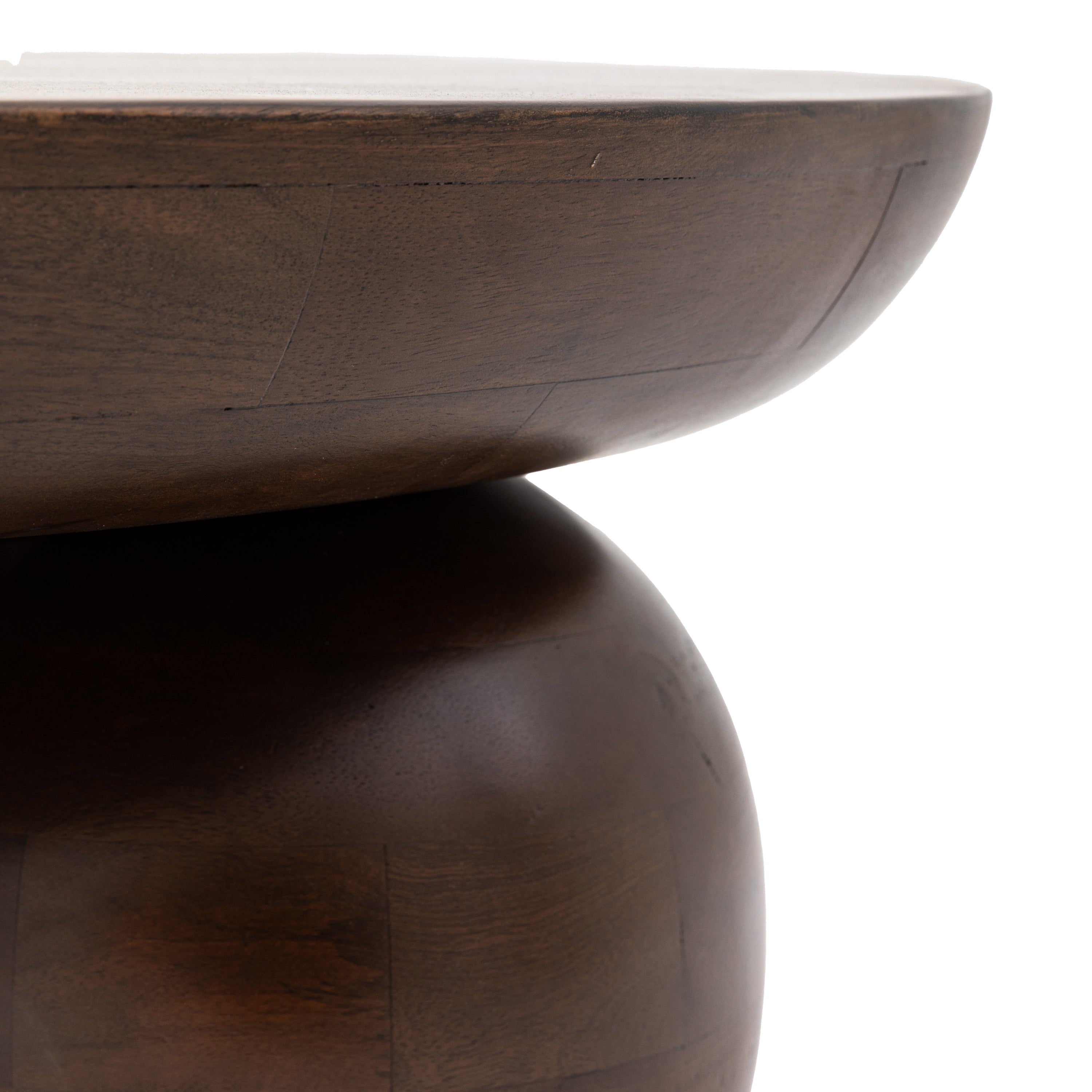 Anders Dark Brown Mango Wood Round Coffee Table